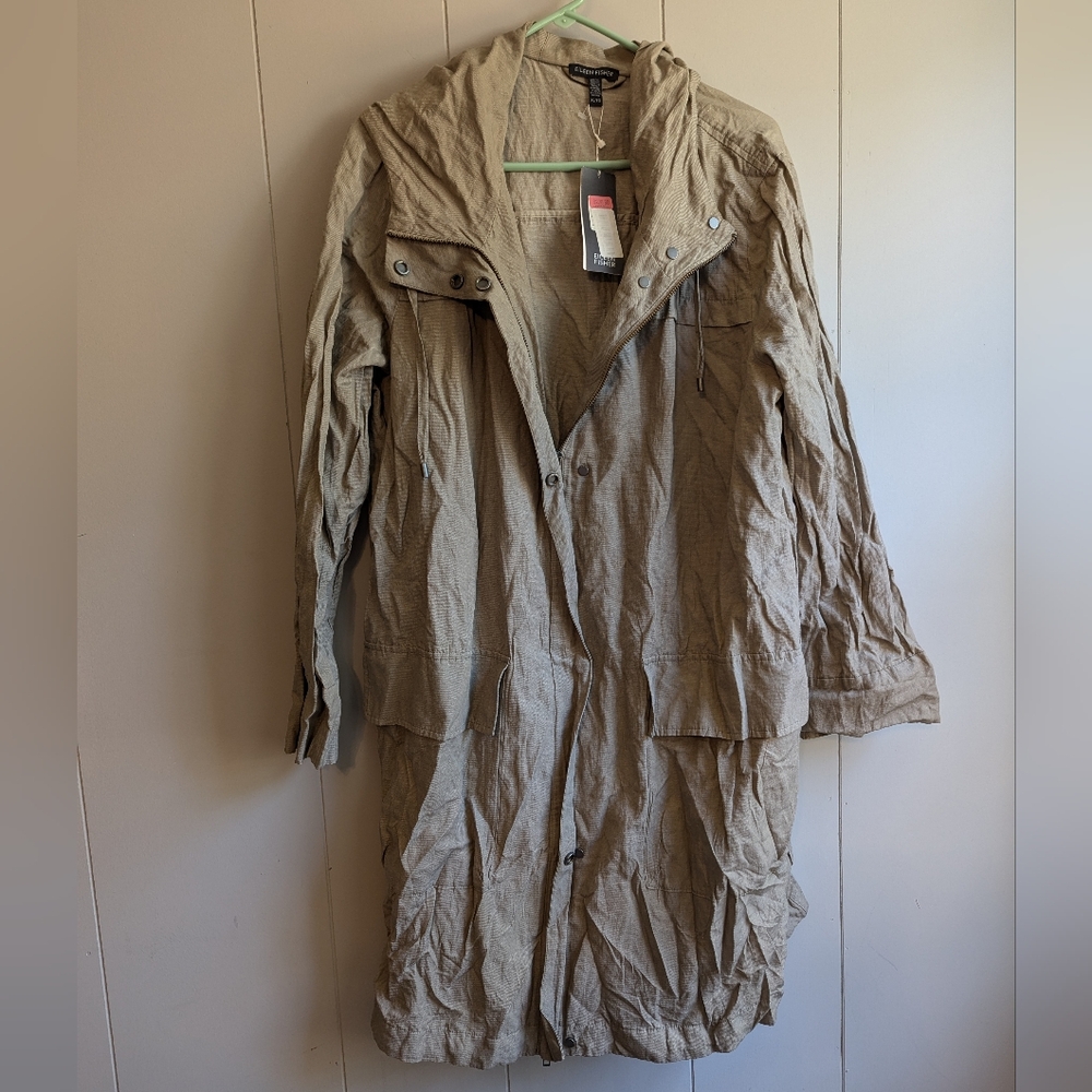 Eileen Fisher wrinkled hooded jacket